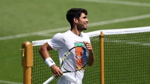 Carlos Alcaraz en Wimbledon 2025. Foto: Getty