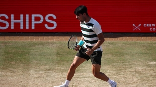 Carlos Alcaraz gana a Rinderknech en Queens. Foto: gettyimages