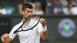 Novak Djokovic at Wimbledon 2024. Photo: Getty