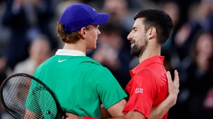 Djokovic and Sinner, after the Roland Garros match.