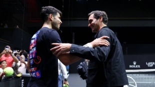 Federer felicita a Alcaraz. Foto: gettyimages