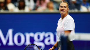 Aryna Sabalenka entrenando en Nueva York. Fuente: Getty