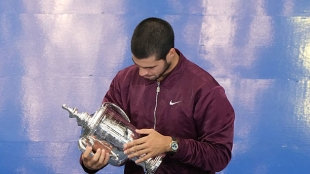 Così è stata la celebrazione di Alcaraz all'US Open 2025. Foto: gettyimages