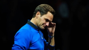 费德勒参加2022年澳门网球公开赛。照片：盖蒂。