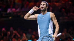 罗迪克论阿尔卡拉斯：「取决于观众的能量，他喜欢这个氛围，表演和成为一个艺术家。」图片：Gettyimages