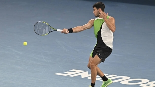 Alcaraz repite en la lista de tenistas en activo que han llegado a semis de un Grand Slam sin ceder un set. Foto: Gettyimages