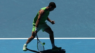 阿尔卡拉斯和穆特之间的高超点球。照片：Gettyimages