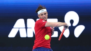 Taylor Fritz谈论他的伤病和球。照片：gettyimages