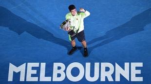 阿尔卡拉斯效仿弗雷德·佩里，成为赢得每个大满贯首场决赛的第二位网球选手。照片：Gettyimages