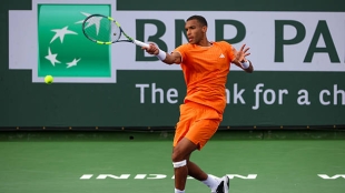 费利克斯·奥热-阿利亚辛 在印第安维尔斯赛中击败蒙菲尔斯。费利克斯·奥热-阿利亚辛终结了蒙菲尔斯在印第安维尔斯的征程。照片: gettyimages