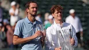 Sinner y Medvedev, protagonistas de un gran duelo en la final. Fuente: Getty