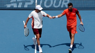 Zeballos's nice words to Granollers after reaching number one in doubles: "Thanks to him, I am a better player." Photo: Getty Images