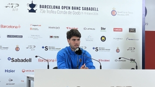 阿尔卡拉斯在获胜后的新闻发布会上。来源：Puntodebreak