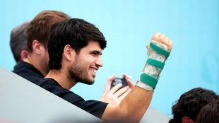La recuperación de la muñeca de Alcaraz va por buen camino
