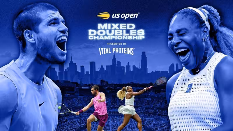 Así queda el cuadro del dobles mixto del US Open con un cuadro difícil para Alcaraz y Serena Williams. Fuente: Getty Images.