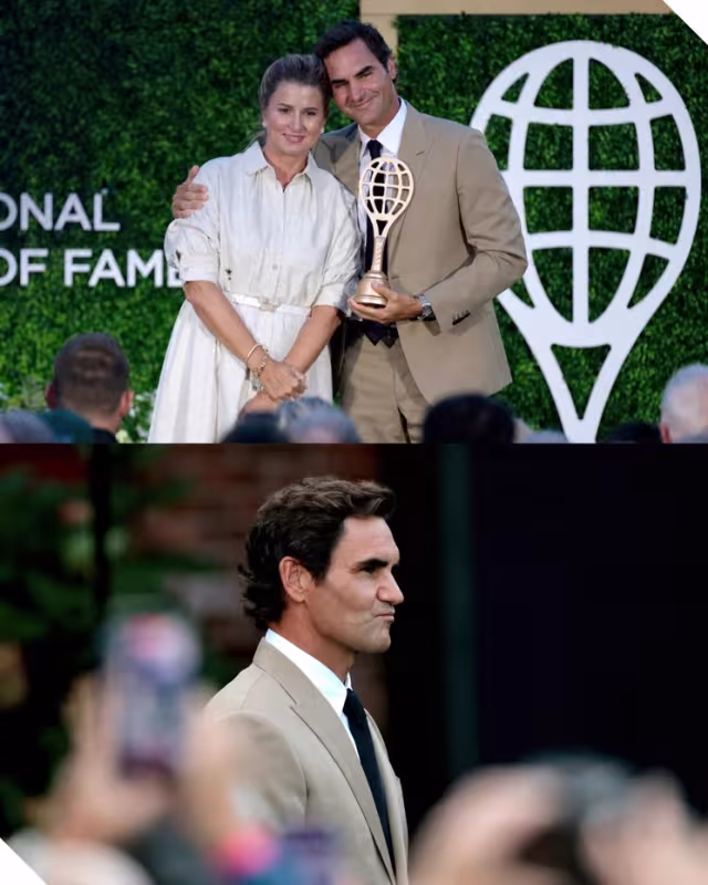 Federer y Mirka Hall of fame.