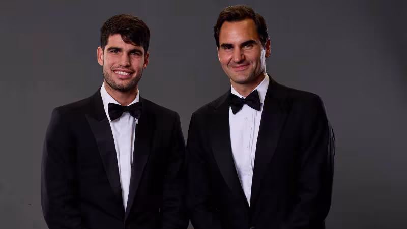 Federer: "Del tenis actual, me gustaría enfrentarme a Alcaraz". Fuente: Getty Images.