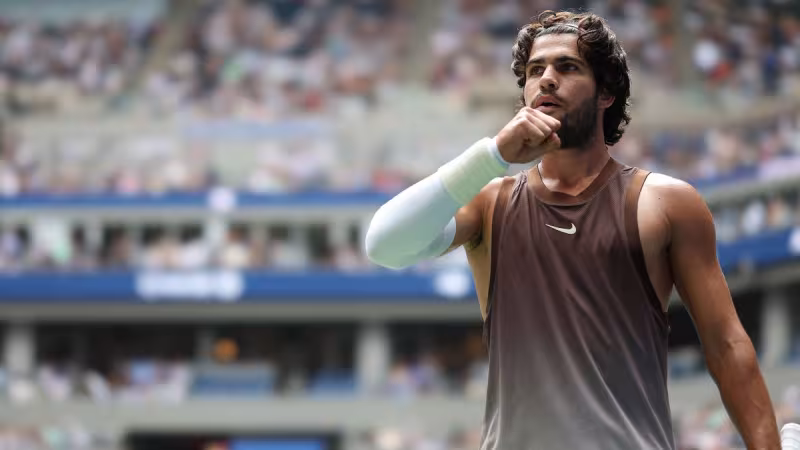 Perché Alcaraz indossa il logo Nike al contrario in questo US Open? Fonte: Getty