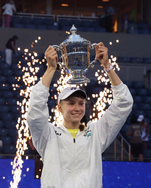The most shocking statistic of the night: Rybakina sits at the table with Serena and Graf. Source: Getty