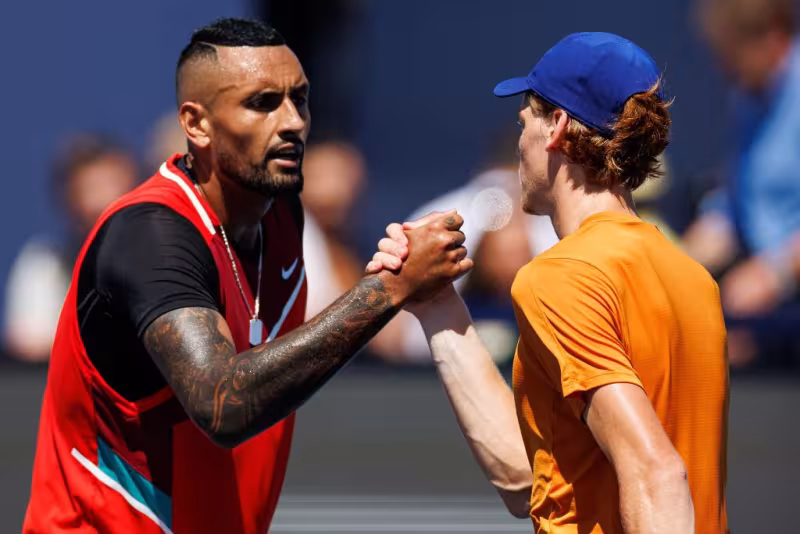 Kyrgios cerca il perdono di Sinner. Fonte: Getty Images.