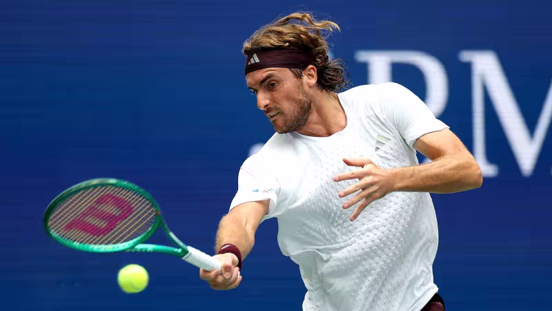 Stefanos Tsitsipas bat Lehecka à l'US Open 2026. Photo : gettyimages