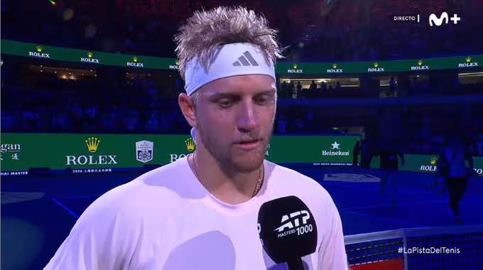 Alejandro Davidovich, comments from the court after winning in Shanghai. Source: Movistar