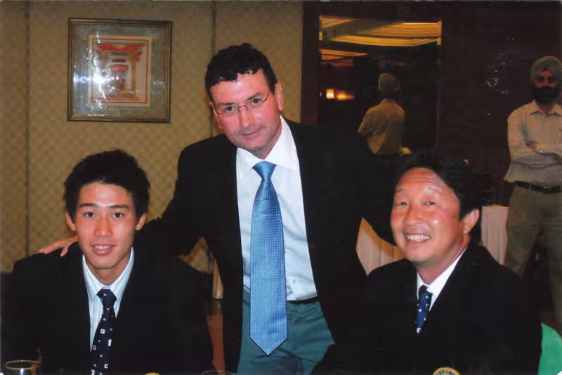 Gabe Jaramillo en su etapa como entrenador de Kei Nishikori. Fuente: PDB