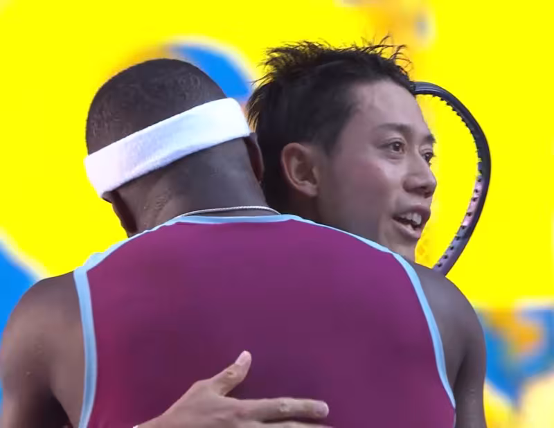 Kei Nishikori bids farewell to tennis after losing to a top 10 player in the first round of ATP Tokyo. Source: TennisTV