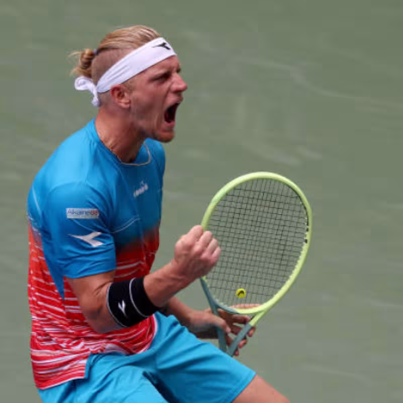 Alejandro Davidovich celebra un punto en el US Open 2022. Fuente: Getty.