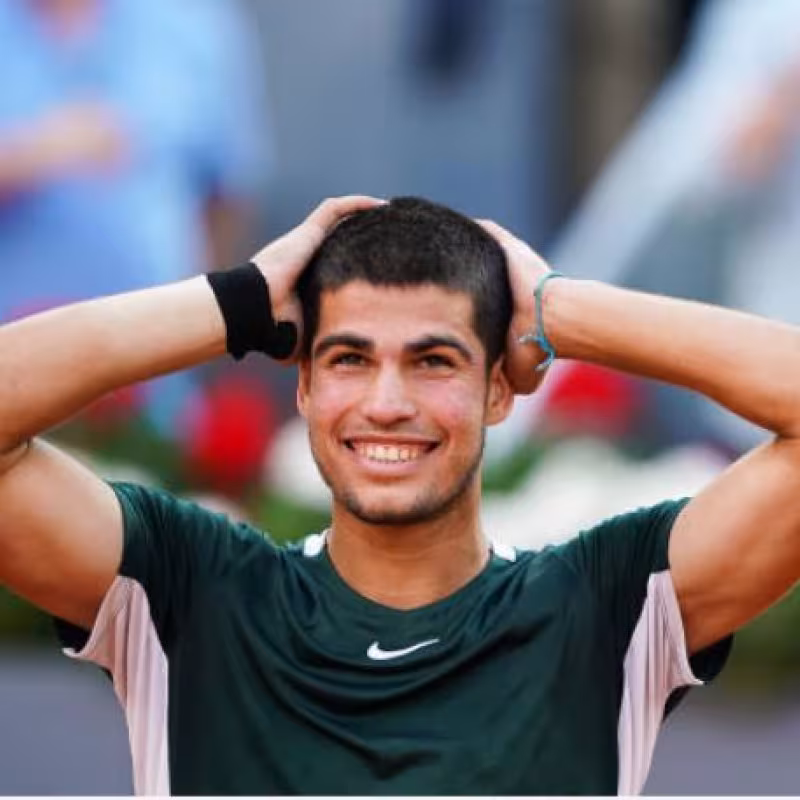 Los 3 puntos clave que le dieron la victoria a Alcaraz frente a Djokovic en Madrid. Foto: Getty