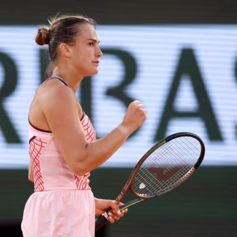 Aryna Sabalenka durante su partido ante Sloane Stephens. Foto: Getty