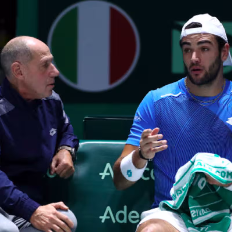 Corrado Barazzutti junto a Matteo Berrettini. Fuente: Getty