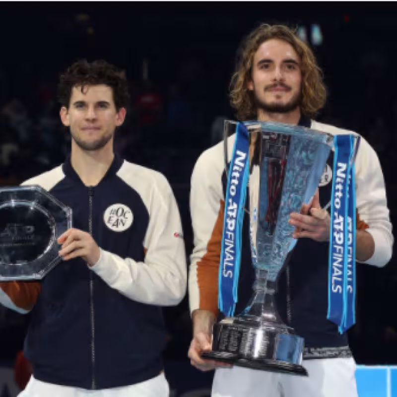 Thiem y Tsitsipas tras las Finales ATP 2019. Fuente: Getty