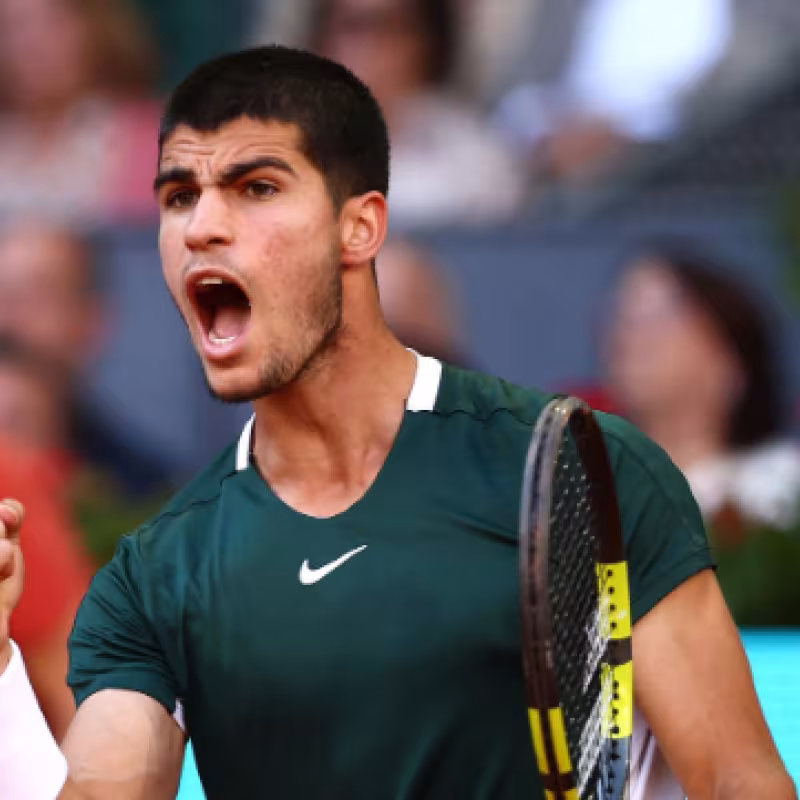 Carlos Alcaraz en el Mutua Madrid Open 2022. Foto: Getty