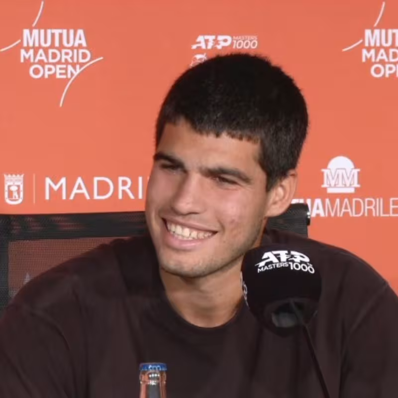 Carlos Alcaraz en rueda de prensa. Fuente: El Desmarque/Mediaset