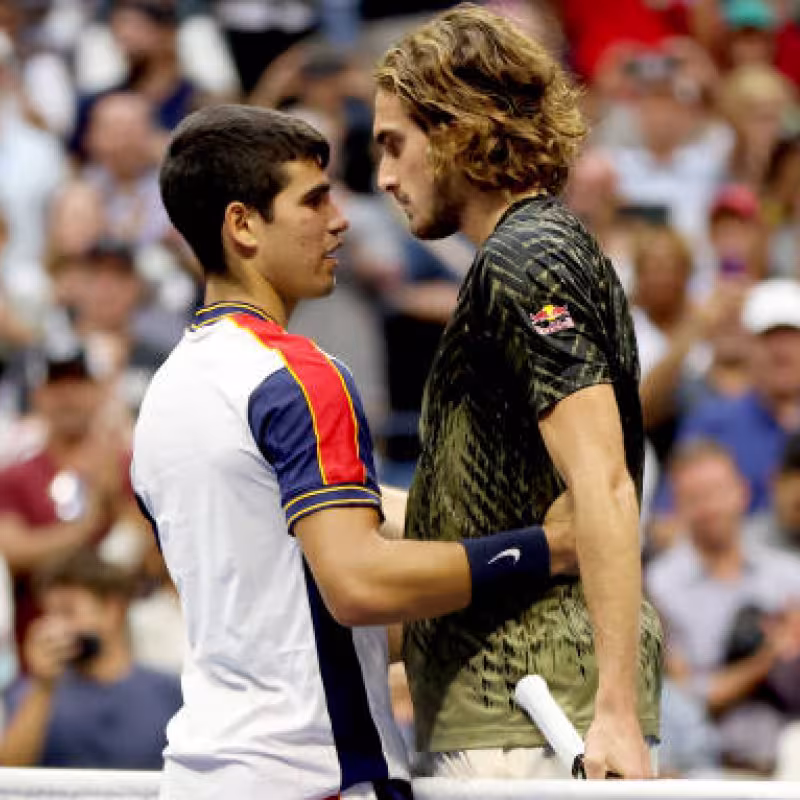 Alcaraz entrena con Tsitsipas en el Miami Open