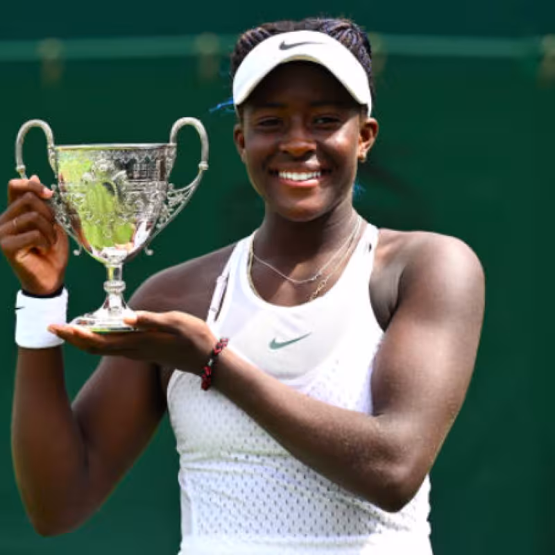 Clervie Ngounoue, campeona de Wimbledon 2023. Fuente: Getty