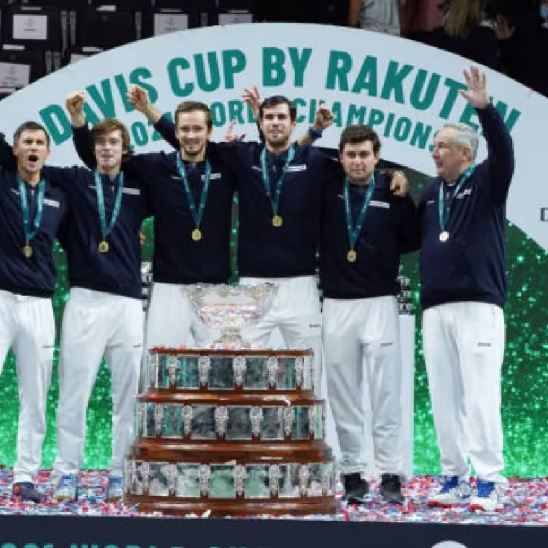 El último campeón de la Copa Davis, el equipo ruso. Foto: Getty