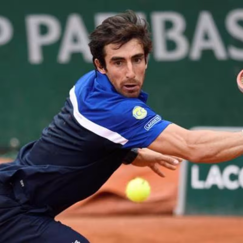Pablo Cuevas amagó con marcharse de su partido ante Nikoloz Basilashvili