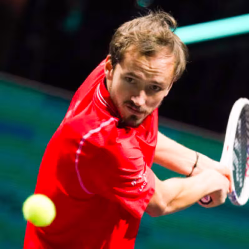 Daniil Medvedev en su partido de cuartos de final del ATP 500 Rotterdam. Foto: Getty