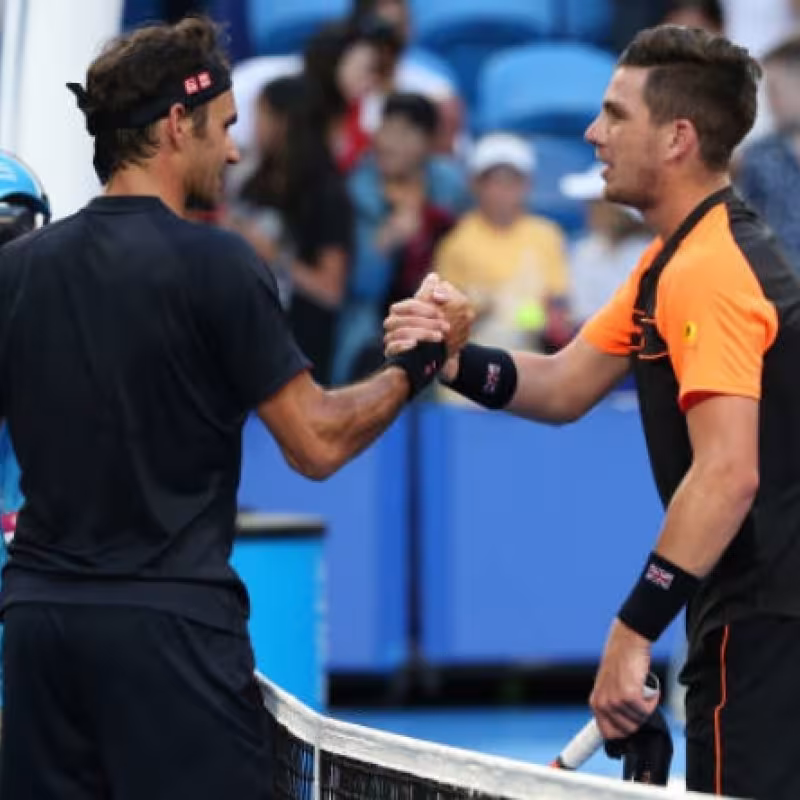 Ya se vieron las caras Federer y Norrie en la Copa Hopman en 2019. Foto: Getty