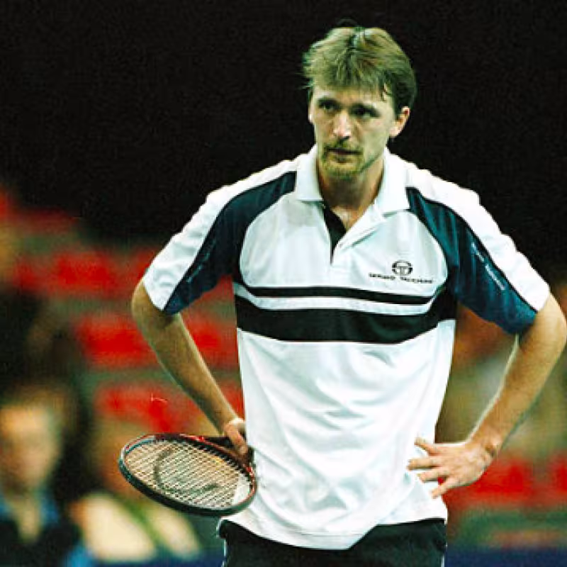 Goran Ivanisevic, frustrado tras romper todas sus raquetas. Fuente: Getty