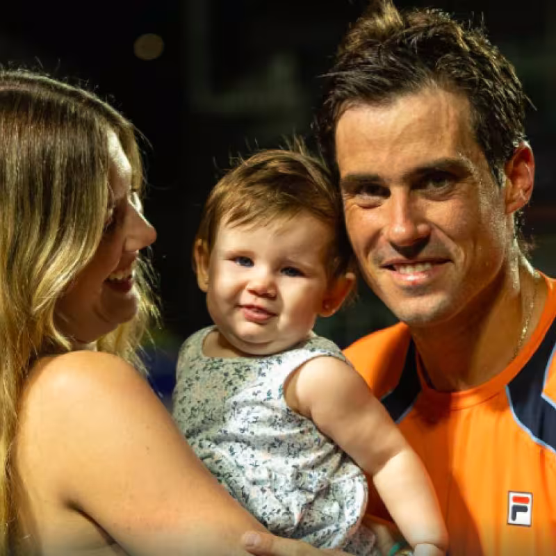 Guido Pella junto a su familia. Foto: Córdoba Open