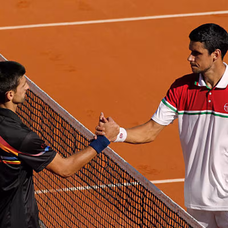 Hanescu y Djokovic. Fuente: Getty