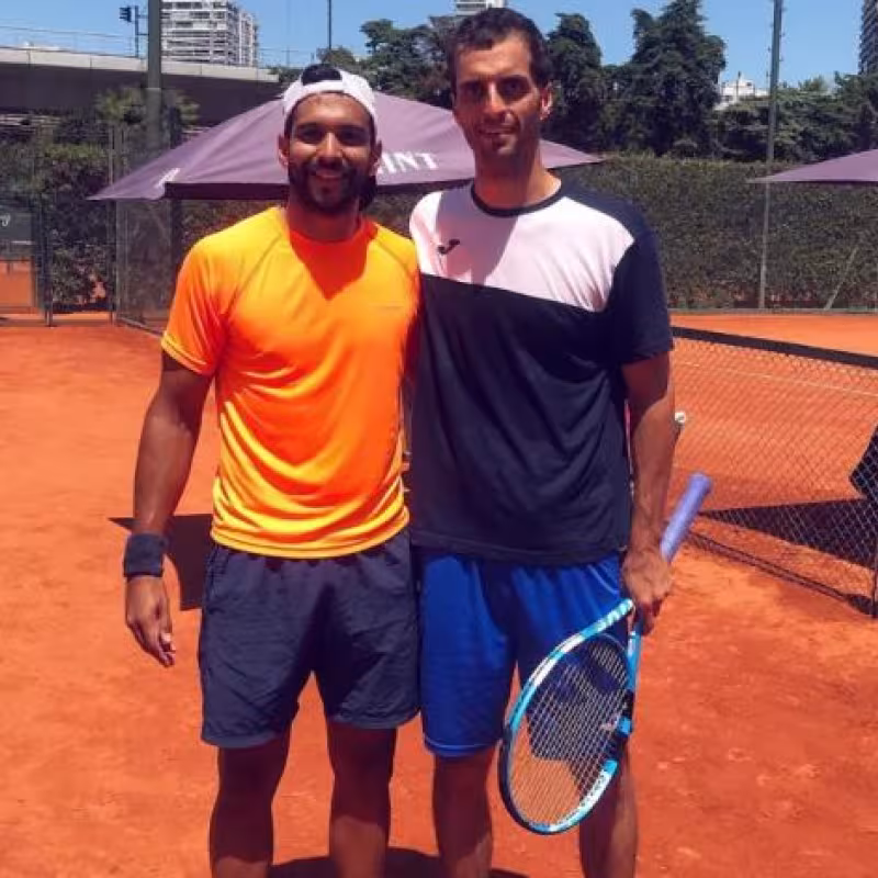 Doria compartió un entrenamiento con el español Albert Ramos. Foto: Argentina Open
