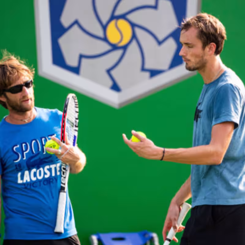 Cervara y Medvedev durante un entrenamiento. Fuente: Getty