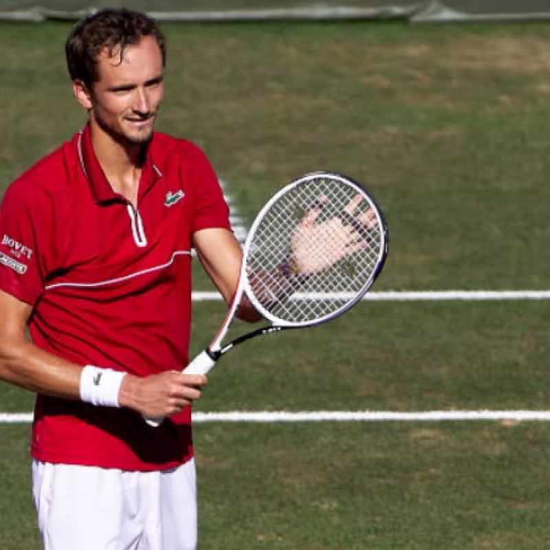 El ruso haciendo su primer final en hierba. Foto: Getty