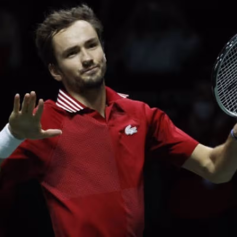 Polémica la celebración de Medvedev tras ganar su duelo ante Struff. Foto: Getty