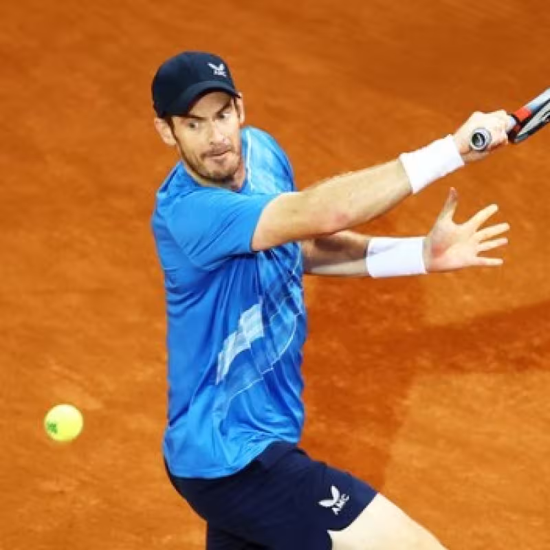 Andy Murray durante su choque ante Thiem en la Caja Mágica.