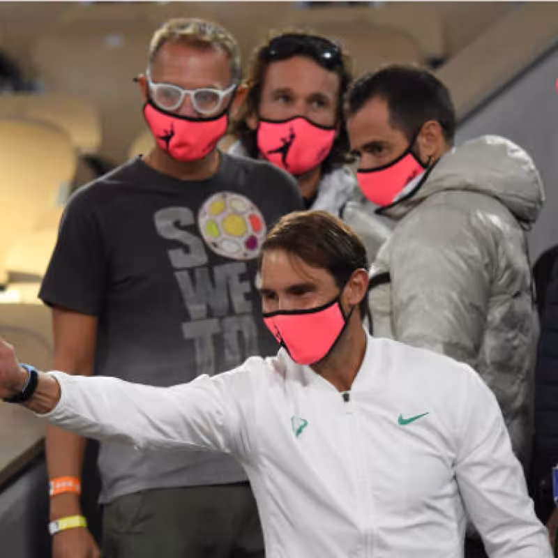 Nadal, con su equipo en Roland Garros. Fuente: Getty